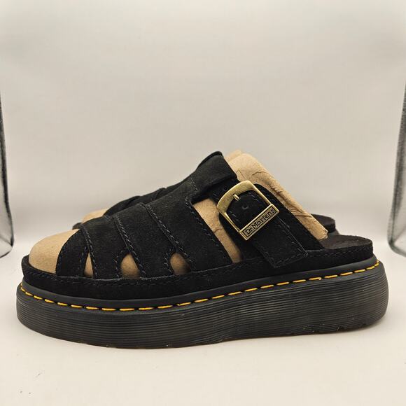 DR MARTENS MEN\'S 9 MAXXY SLIDE SUPER SOFT SUEDE AGED BUCKLE NWOB main image 4